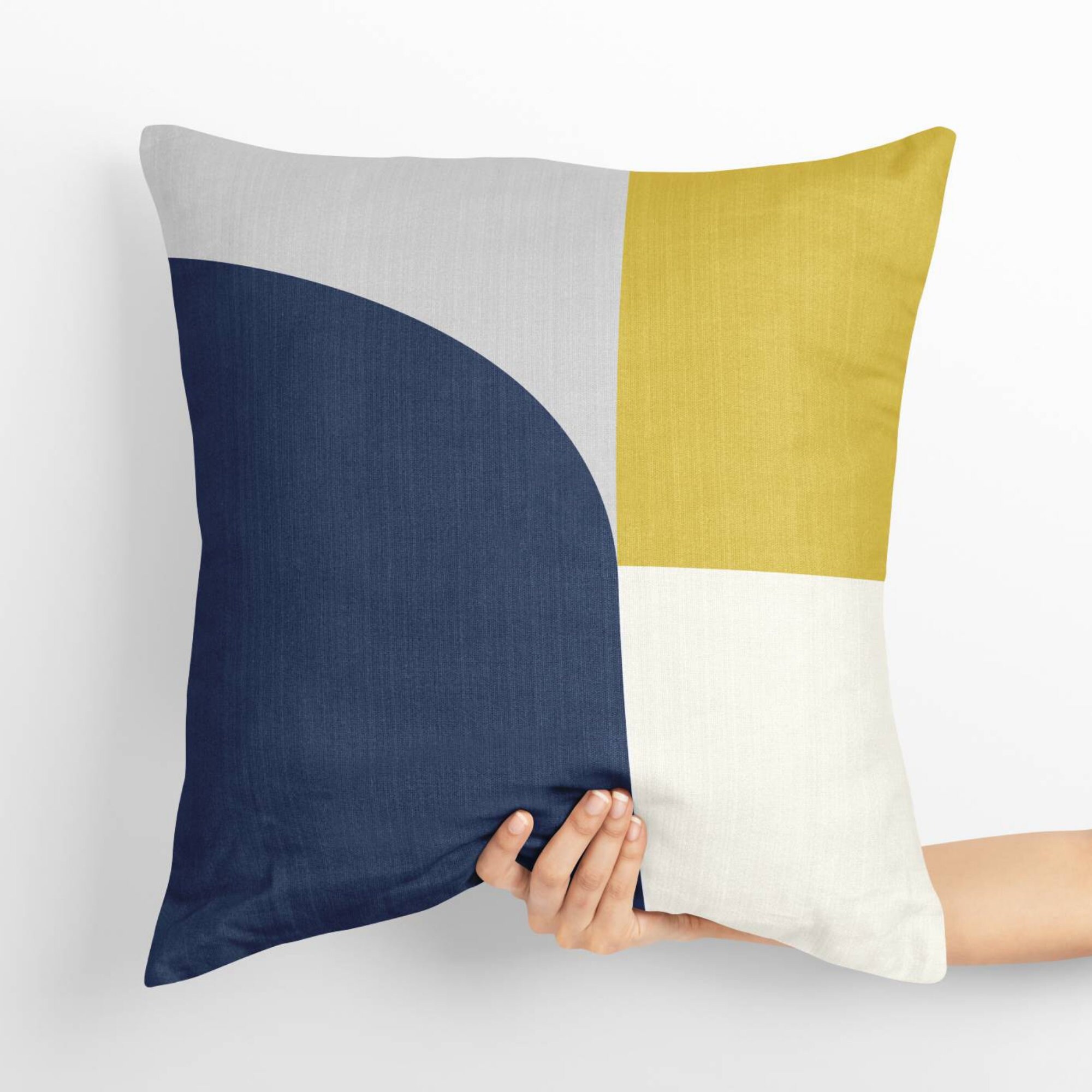 邦楽 the pillows STAMP COLLECTION Color Block Pillow Cover, Blue and Gold, Throw Pillow