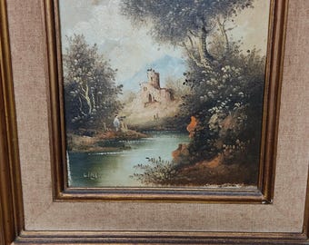 Vintage original oil painting signed "Cini" (2)