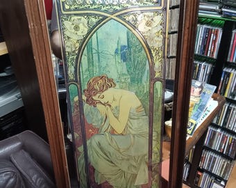 Alphonse Mucha "Repos de la Nuit" (Night Shift) 70s mirror
