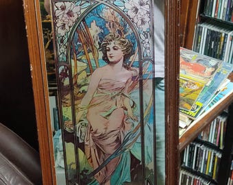 Alphonse Mucha "Eveil du Matin" (Mirror, 1970s)