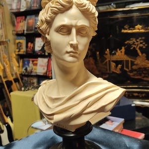Bust of Apollo of Belvedere reproduction in alabaster