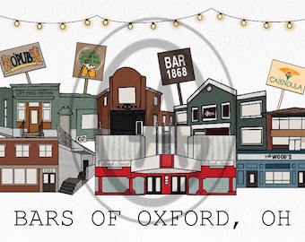 Miami University Bars of Oxford Print