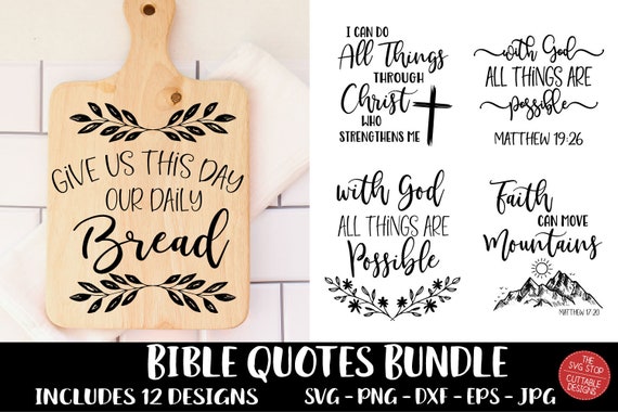 Cutting Board Recipe Designs Bible Quotes SVG Instant - Etsy