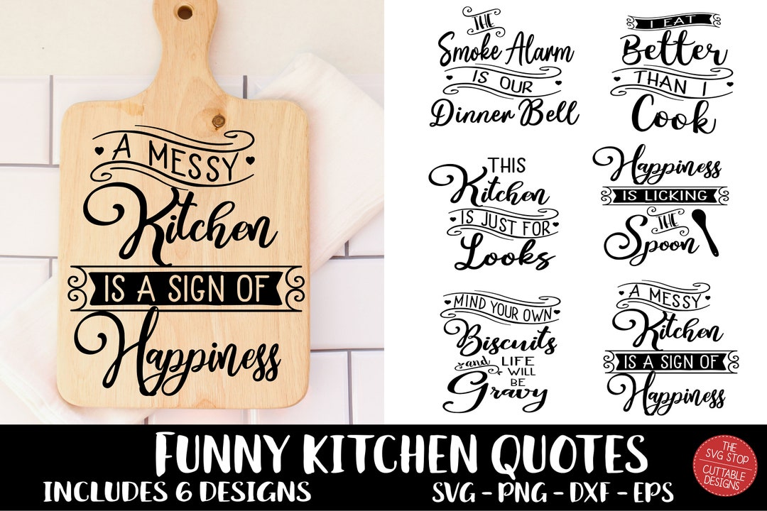 Funny Kitchen SVG Bundle, 25 Kitchen Signs, Home Decor