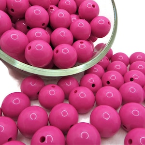 20mm Pink Solid Bubblegum Beads, 20mm Acrylic Gumball Beads in Bulk, 20mm Bubble Gum Beads, 20mm Shiny Chunky Necklace Beads, Jewelry Beads
