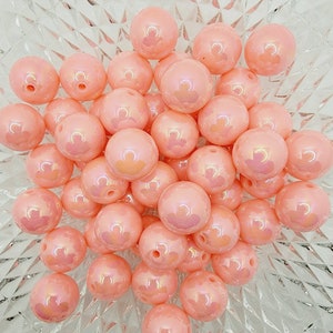 20mm Light Pink Opaque Bubblegum Beads, AB Gumball Beads in Bulk,  Bubble Gum Beads, 20mm Shiny Chunky Necklace Beads, Jewelry Beads
