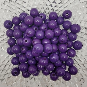 Purple Wood Beads For DIY Beaded Garland. DIY Craft Beads For Bracelets, Lanyards. Beads For Jewelry and Keychains. 16mm Round Wood Beads