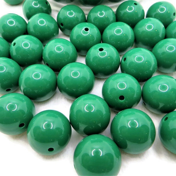 20mm Green Solid Bubblegum Beads, 20mm Acrylic Gumball Beads in Bulk, 20mm Bubble Gum Beads, 20mm Shiny Chunky Necklace Beads, Jewelry Beads