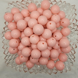 20mm Light Salmon Solid Bubblegum Beads, 20mm Acrylic Gumball Beads in Bulk,  Bubble Gum Beads, 20mm Chunky Necklace Beads, Jewelry Beads
