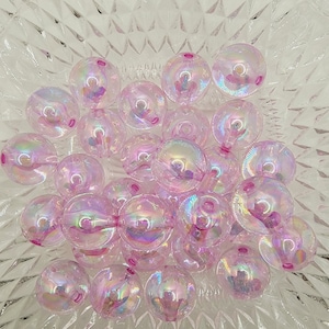 20mm Pink Transparent  Bubblegum Beads, AB Gumball Beads in Bulk,  Bubble Gum Beads, 20mm Shiny Chunky Necklace Beads, Jewelry Beads