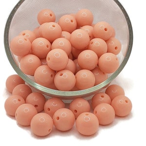20mm Peach Solid Bubblegum Beads, 20mm Acrylic Gumball Beads in Bulk, 20mm Bubble Gum Beads, 20mm Chunky Jewelry Beads
