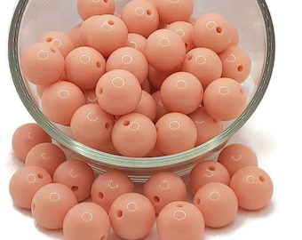 20mm Peach Solid Bubblegum Beads, 20mm Acrylic Gumball Beads in Bulk, 20mm Bubble Gum Beads, 20mm Chunky Jewelry Beads