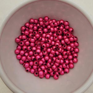 Fuchsia Miracle Beads, Illusion Beads, Round Acrylic Reflective Beads, Shiny Beads For Jewelry Making.