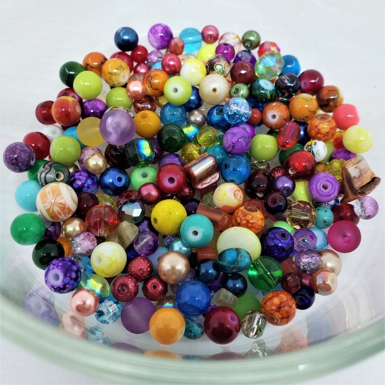Rainbow Bead Soup Mix 4oz Glass Bead Mix Mixed Loose Lot of Etsy