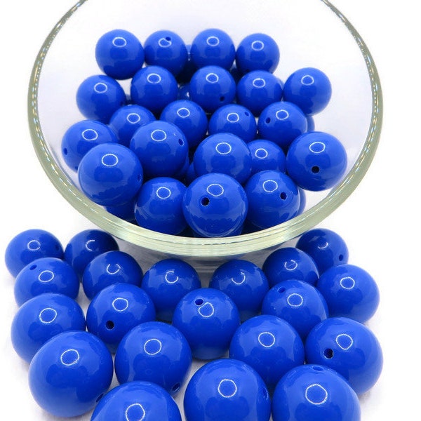 20mm Royal Blue Solid Bubblegum Beads,20mm Acrylic Gumball Beads in Bulk, 20mm Bubble Gum Beads, 20mm Chunky Necklace Beads, Jewelry Beads