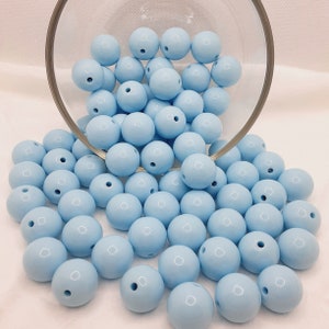 20mm Sky Blue Bubblegum Beads, 20mm Acrylic Gumball Beads in Bulk, 20mm Bubble Gum Beads, 20mm Shiny Chunky Necklace Jewelry Beads