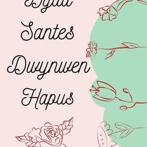 Dydd Santes Dwynwen Hapus Card/Cerdyn