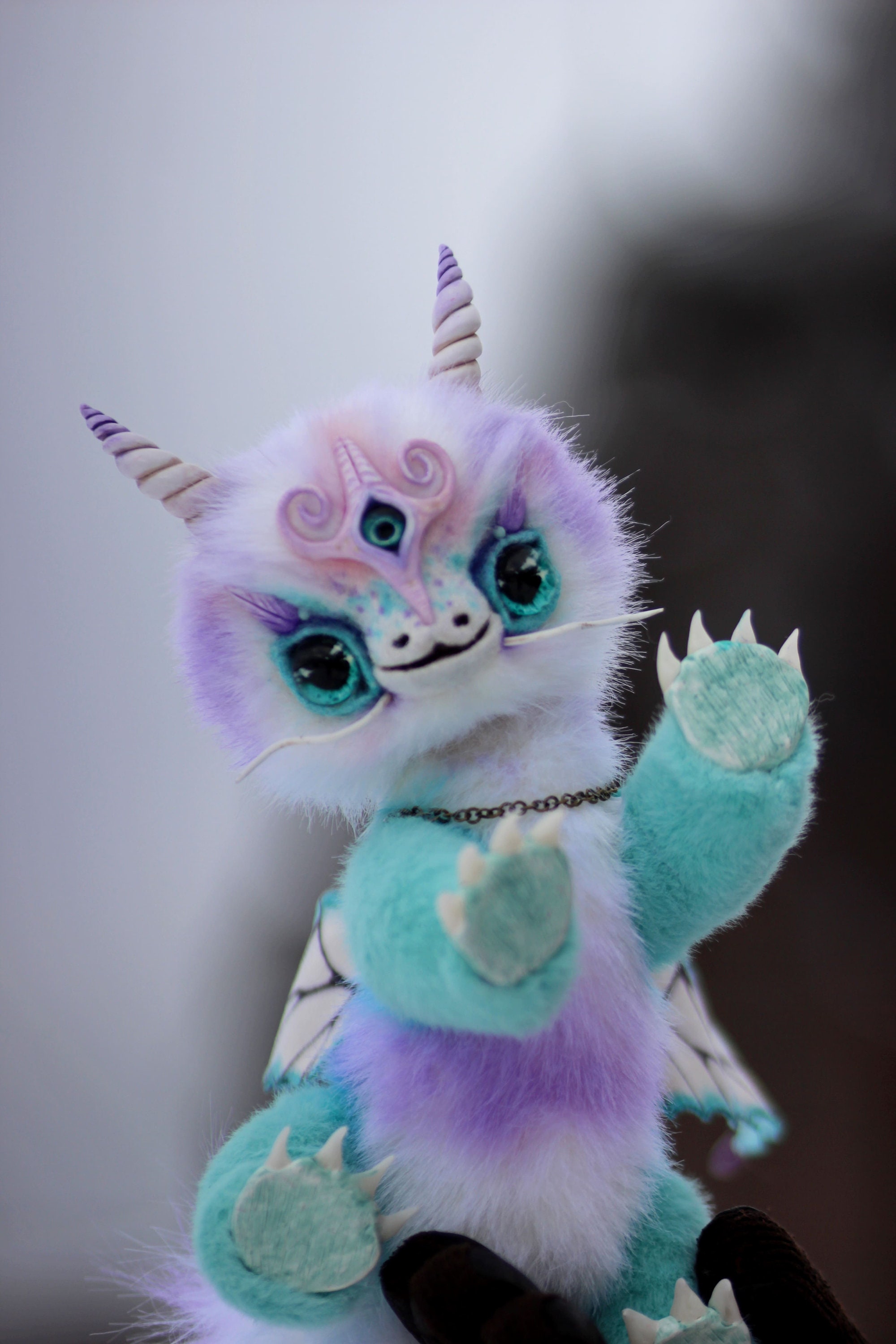 Protogen toy, plush Proto, poseable art doll, protogen