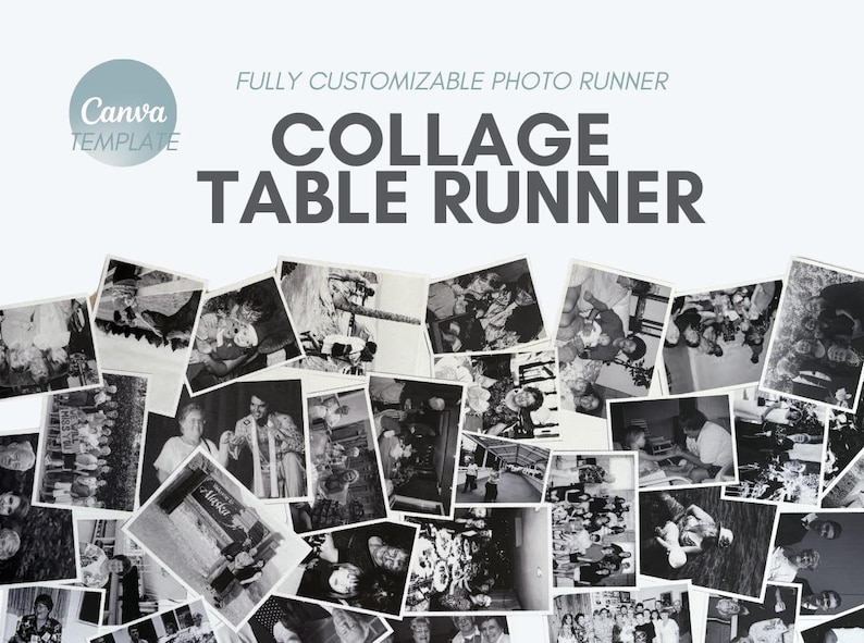 Custom Photo Collage Table Runner Template: DIY Celebration Decor ...