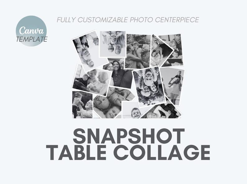 Photo Centerpiece Table Collage Template: Wedding & Party Table Display ...