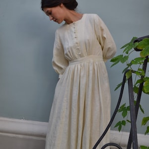 Linen White Retro Dress. - Etsy