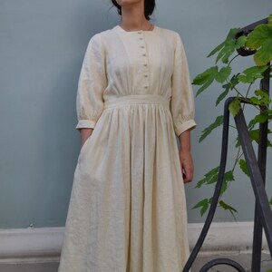 Linen White Retro Dress. - Etsy