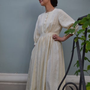 Linen White Retro Dress. - Etsy