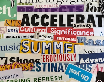 300+ Words and Phrases Magazine and Book Clippings Cutouts  per pack Ephemera Junk Journal Scrapbooking Vision Boards