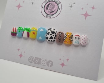 Sheriff & Space Ranger Press On Nails • Custom • Pre-sized • Stick On • Temporary • Glue
