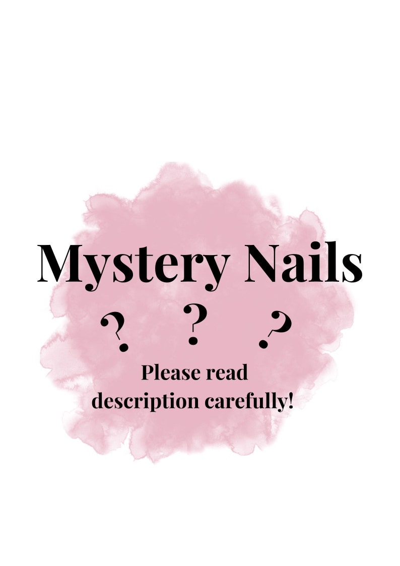 Mystery Press On Nails Stick On Pre-sized 20 Set Surprise Random Prep Kit Glue image 1