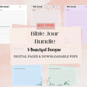 2024 Bible Journal/Bible Study Printable/Digital Bible Templates/ Bible Journal/ Faith Reflection/ Bible Study Bundle