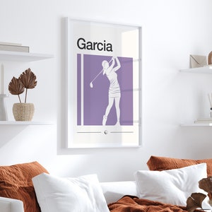 Personalized Golf Poster, Women&#39;s Golf Art, Custom Golf Print, Golf Gift, Female Golf Wall Art, Golfing Decor, Golfer Gift, Golfing Print