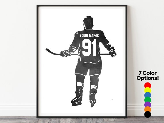 Custom Hockey Poster, Personalized Hockey Jersey Art, Hockey Player Print, Hockey Gifts, Custom Hockey Decor, Hockey Wall Art, Hockey Player