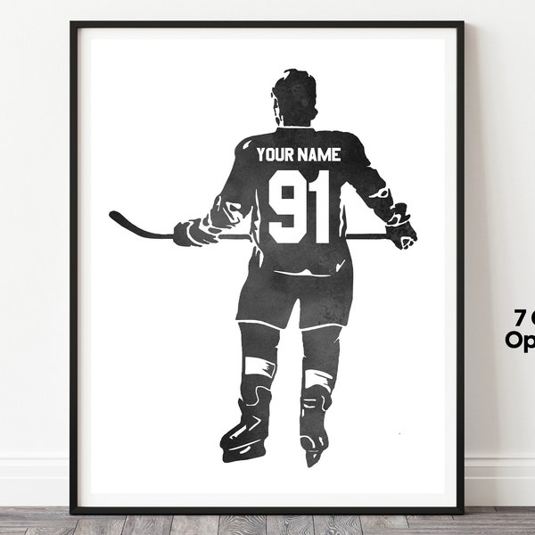 Personalisiertes Hockey Poster, personalisiertes Hockey Jersey Art, Hockeyspieler Druck, Hockey Geschenke, individuelles Hockey Dekor, Hockey Wandkunst, Hockeyspieler