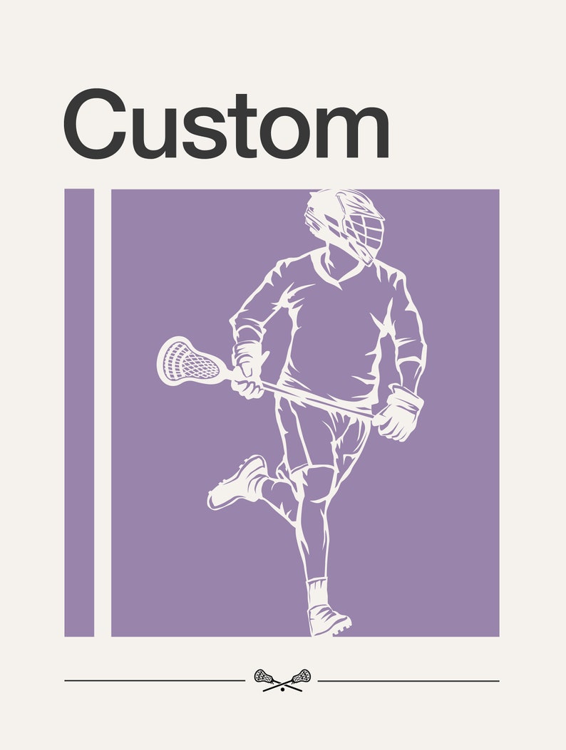 Personalized Lacrosse Print, Custom Lacrosse Poster, Lacrosse Player Print, Lacrosse Gift