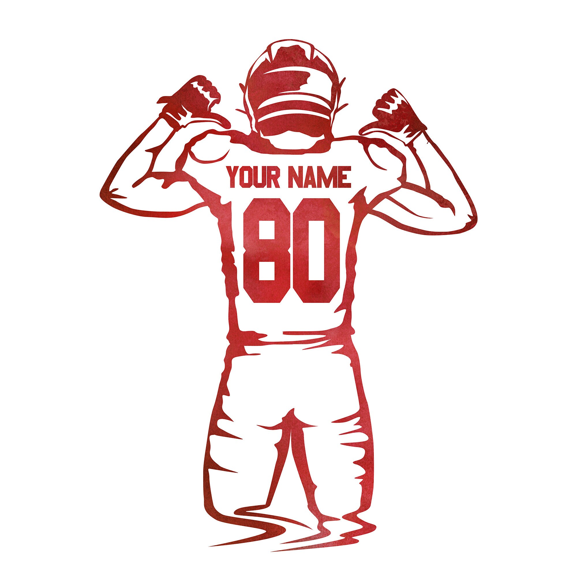 Custom Football Poster, Personalized Football Jersey Art, Football