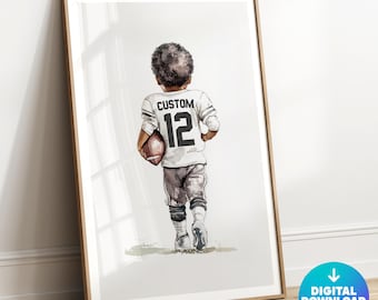 Custom Football Poster, Personalized Football Gift, Boys Room Decor, Football Print Kid, Football Wall Art, Football Art, Digital Download