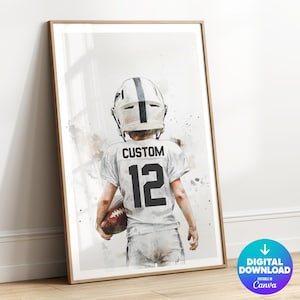 Benutzerdefinierte Fußball Wandkunst, Fußballdruck Kind, individueller Fußball Poster, Jungenzimmer Dekor, Kinderzimmer Kunst, Digital, Fußballtrikot, Sport