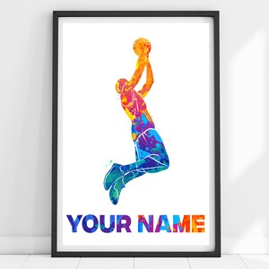 Personalized Basketball Print, Basketball Poster, Basketball Player Art, Basketball Gift, Basketball Wall Art, Custom Basketball Print, Boys