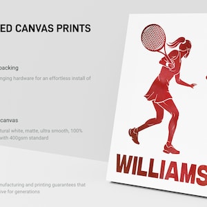 Personalized Women's Tennis Poster, Custom Women Tennis Print, Tennis ...