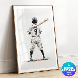 Baseball Wall Art, Custom Name Jersey, Baseball Prints, Personalized, Printable, Boys Room Decor, Baseball Room Decor, Baseball Jersey, Teen