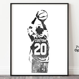 Personalized Basketball Poster, Basketball Jersey Art, Basketball Player Print, Basketball Gifts, Custom Basketball Wall Art, Basketball Art