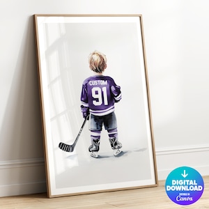 Personalized Hockey Print, Printable, Hockey Jersey Print, Sports Wall Art, Boys Room Decor, Hockey Gift for Him, Hockey Poster, Digital