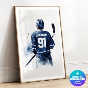 Personalized Hockey Print, Custom Hockey Jersey Print, Hockey Wall Art, Boys Room Decor, Hockey Gift for Him, Hockey Poster, Ice Hockey Gift