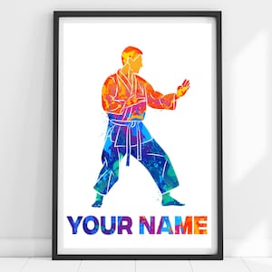 Personalized Karate Poster, Custom Karate Print, Karate Print, Karate Gifts, Karate Wall Art, Gift for Him, Gifts for Boys, Martial Arts