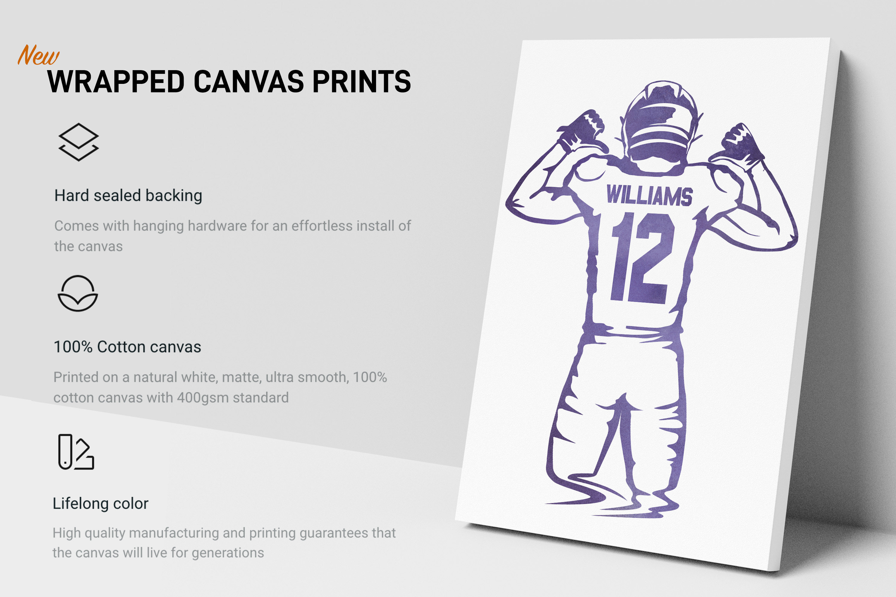 Custom Football Poster, Personalized Football Jersey Art, Football