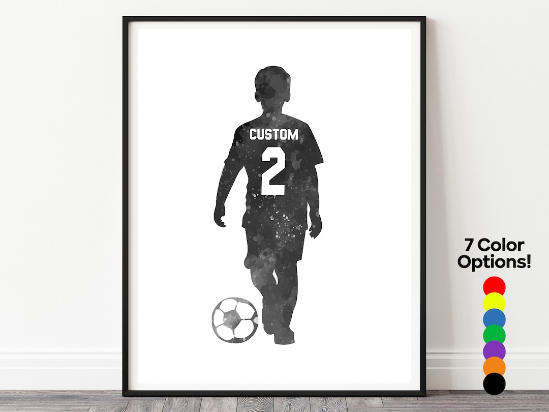 Personalized Soccer Poster, Custom Soccer Jersey, Soccer Player Print