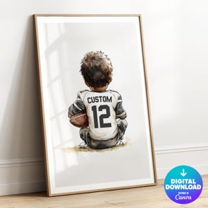 Custom Football Poster, Personalized Football Gift, Boys Room Decor, Football Print Kid, Football Wall Art, Football Art, Digital Download