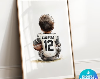 Custom Football Poster, Personalized Football Gift, Boys Room Decor, Football Print Kid, Football Wall Art, Football Art, Digital Download