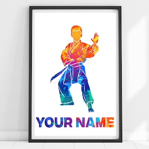 Personalized Golf Poster, Custom Golf Print, Karate Print, Karate Gifts, Karate Wall Art, Martial Arts Print, Gifts for Boys, Karate Boy